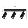 Lampa Sufitowa Spot Tuba Reflektor Oprawa Halogenowa 3x GU10 Ruchomy Czarny Glamour Masterled