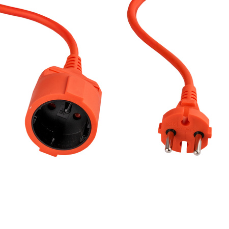 Przedłużacz Ogrodowy Kabel Budowlany Pojedynczy 1 Gniazdo 20m Pomarańczowy Sznur GRIDEN Lumiled
