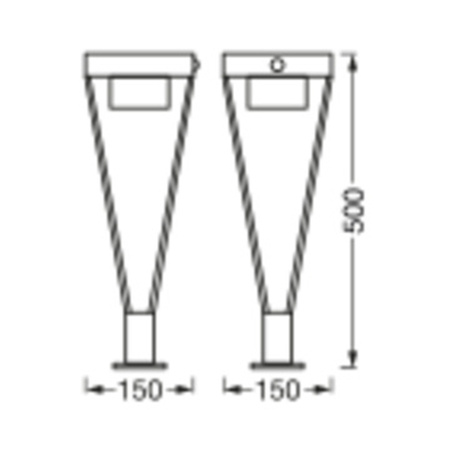 Lampa Solarna Ogrodowa Słupek Zewnętrzny Stojący LED z Czujnikiem Ruchu i Zmierzchu 6W 550lm 3000K Ciepła Czarny IP44 Endura Osram