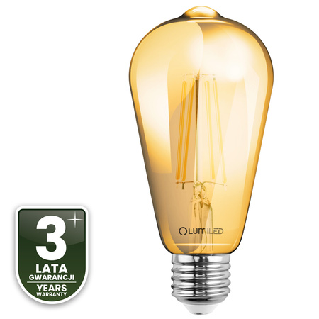 6x Żarówka LED E27 Edison ST64 4W = 35W 440lm 2000K Ciepła 360° FILAMENT LUMILED