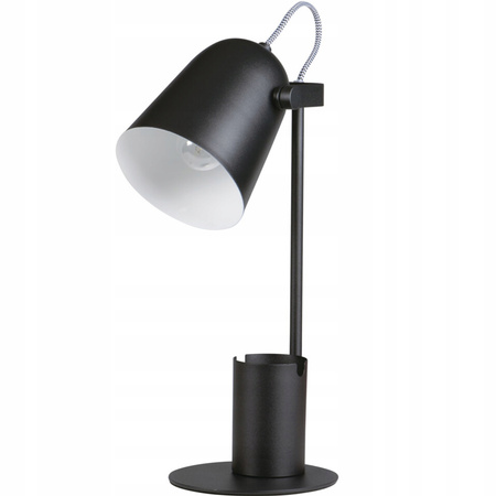 Lampka Biurkowa Stołowa Szkolna Nocna + Organizer Raibo E27 5W Czarna KANLUX