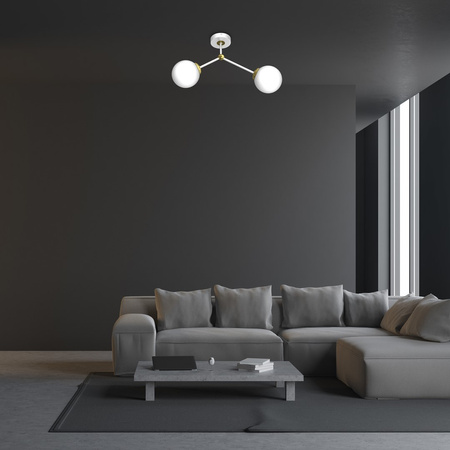Lampa Sufitowa JOY Biała Złota 2xE14 Milagro