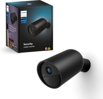 Kamera Zewnętrzna Bateryjna Akumulatorowa IP 1080p Full HD CMOS Czarna Zigbee WiFi SMART Security Camera Secure Philips HUE