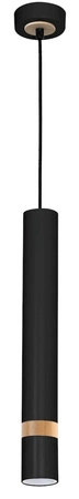 Lampa wisząca JOKER CZARNY/DREWNO 1x GU10 MILAGRO Metal styl nowoczesny