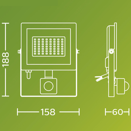 Naświetlacz LED Lampa Reflektor 30W 3200lm 5000K IP65 z Czujnikiem Ruchu i Zmierzchu Czarny Lois Philips