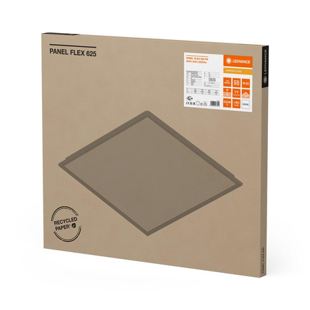 Panel LED Oprawa Lampa Sufitowa 32W 5220lm 4000K Neutralna Natynkowa Podtynkowa Biały 62x62cm Flex Ledvance