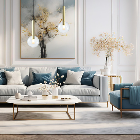 Lampa Wisząca Sufitowa NIKO Złota 1xG9 fi 150 Milagro