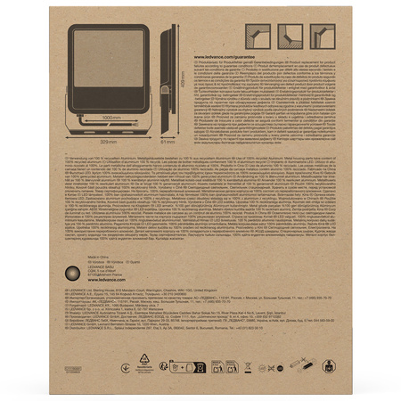 Naświetlacz LED Reflektor Zewnętrzny Lampa 167W 23400lm 3000K IP66 Czarny Floodlight Ledvance