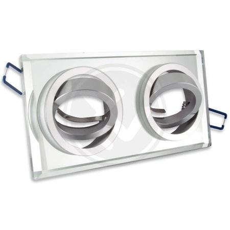 Oprawa Podtynkowa Halogenowa Spot 2x GU10 Prostokątna Ruchoma Biała Styx Masterled