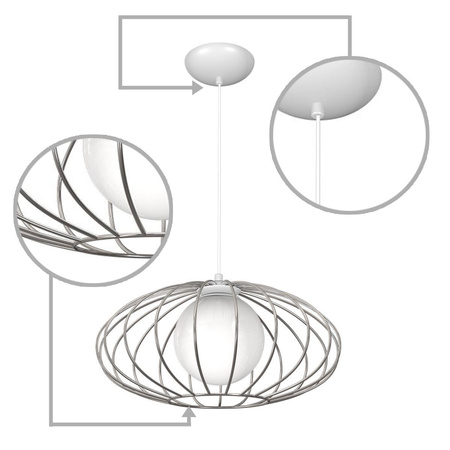 Lampa wisząca sufitowa KRONOS 1xE14 IP20 Chrom Metal MILAGRO