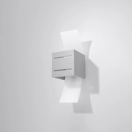 Lampa Ścienna Kinkiet G9 Kwadratowa Szara Nowoczesna Loreto Sollux