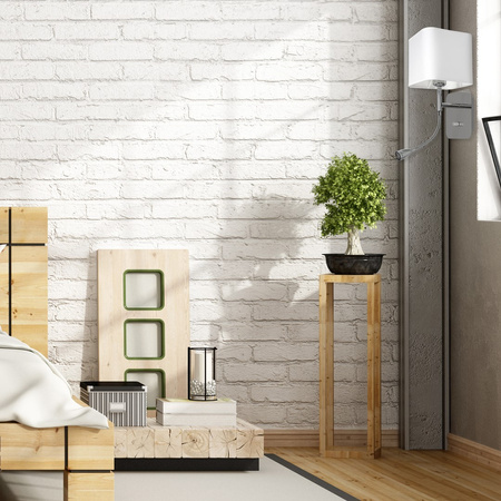 Lampa Ścienna Kinkiet NAPOLI Biała Chrom 1xE27 + 1W LED Milagro