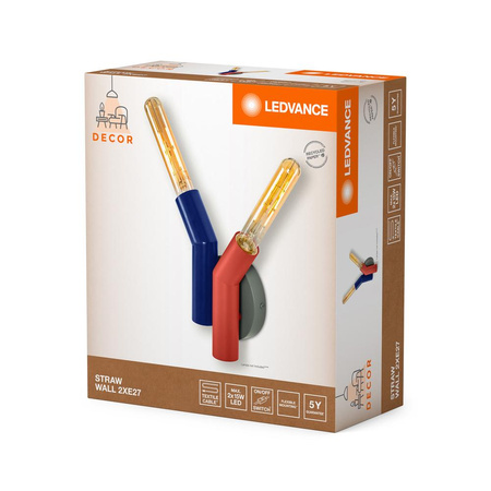 Lampa Ścienna Dekoracyjna Kinkiet Oprawa Natynkowa E27 Wielokolorowy Decor Ledvance