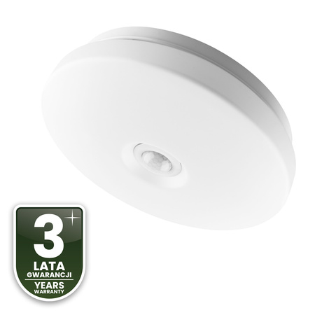 Plafon LED Lampa Sufitowa Natynkowa 18W NOTUS 2 Okrągły Czujnik Ruchu IP44 33 cm LUMILED
