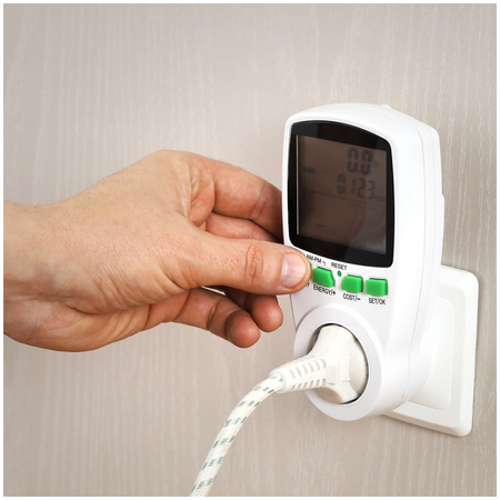 Miernik Mocy PMM1 z Pomiarem Zużycia Energii Emisji CO2 Kosztów Energii Biały KOBI