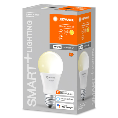 Żarówka LED E27 9.5W = 75W 1055lm Ściemnialna SMART+ WiFi Classic Ledvance