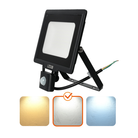 Naświetlacz LED Zewnętrzny Ogrodowy 50W 4250lm 4000K Neutralny 120° z Czujnikiem Ruchu i Zmierzchu IP65 Czarny MHC Kobi