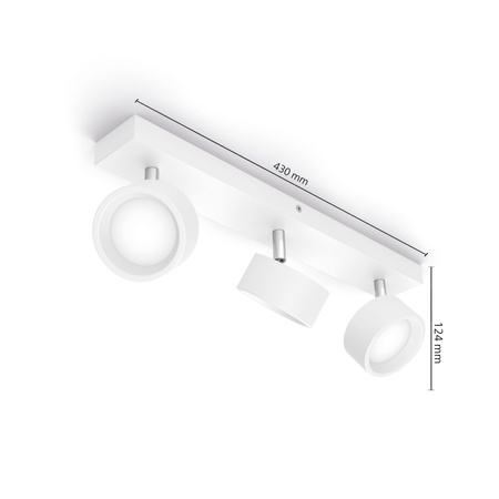 Lampa Sufitowa Reflektor LED 16.5W 1650lm 2700K Biała Bracia Philips