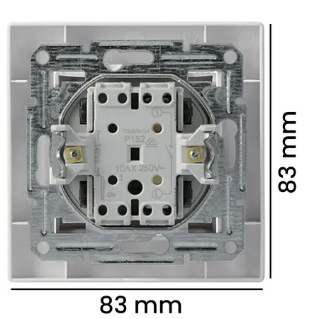 Łącznik Włącznik Świecznikowy Jednobiegunowy Podtynkowy Asfora IP20 z Ramką Biały