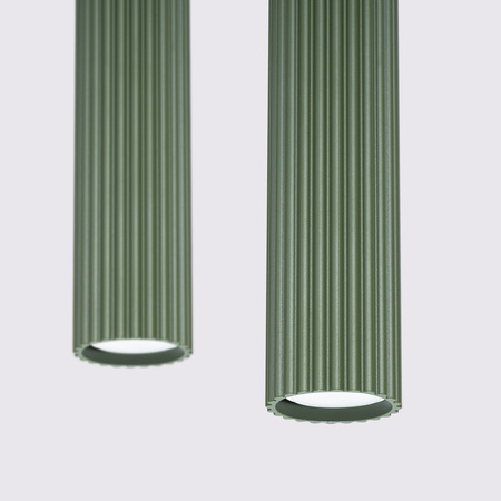 Lampa Wisząca Sufitowa Zwis Tuba Spot 2x GU10 Oliwkowa Karbon Deep Space SL.1612 Sollux