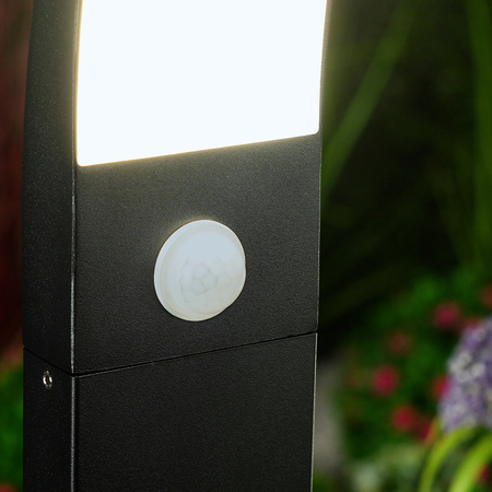 Lampa Ogrodowa Słupek Zewnętrzny Stojący 11W LED 4000K Czujnik Ruchu ANVES 80cm LUMILED