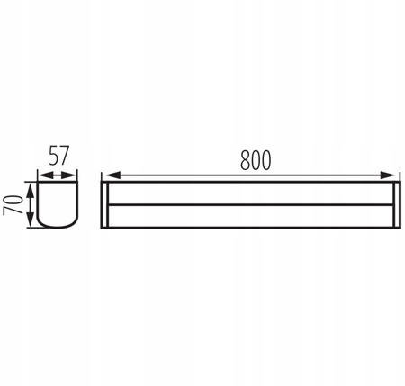Lampa Ścienno Sufitowa LED Oprawa Łazienkowa z Włącznikiem 20W 4000K IP44 80cm Chrom KANLUX