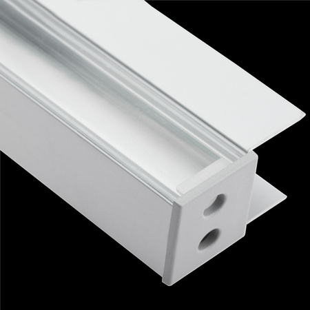 Profil Meblowy Aluminiowy Anodowany do taśm LED KM48 Srebrny Regałowy Nawierzchniowy 1m + Przesłona przeźroczysta + Zaślepki