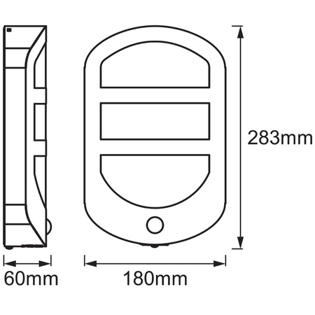 Lampa Ogrodowa Zewnętrzna Kinkiet Elewacyjny LED 12.5W 650lm 3000K IP44 Srebrny Z Czujnikiem Ruchu i Zmierzchu Endura Ledvance