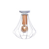 Lampa sufitowa żyrandol WILL 1x E27 LOFT Biała Metal + drewno Milagro
