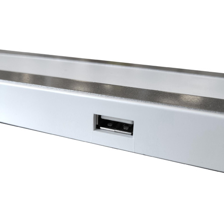 Lampka Biurkowa LED Stołowa 7W 400lm 4000K Neutralna 120° Biała Srebrna Ściemnialna Madera Sanico Goldlux