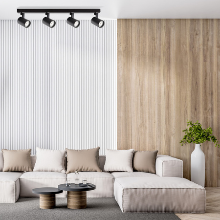 Oprawa Ścienno-Sufitowa Reflektor Punktowy 4x GU10 Czarna LYNX Sanico Goldlux