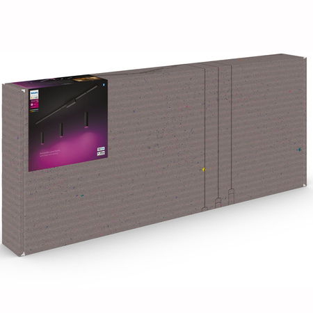 Zestaw Szyna Oświetleniowa Perifo Szynoprzewód 1,5m + 3x Lampa Wisząca LED 15,6W CCT RGB Philips HUE Bluetooth Czarny