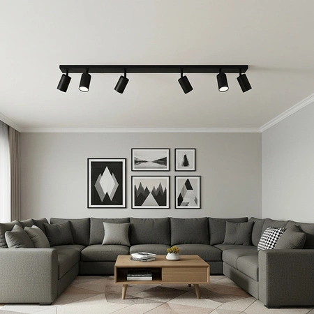 Lampa Sufitowa Plafon SPOT TUBA Reflektor Oprawa Halogenowa Skośna 6x GU10 TABULA LUMILED