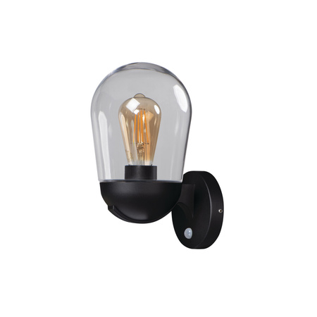 Lampa Ogrodowa Zewnętrzna Kinkiet Czujnik Ruchu LIEGO E27 IP44 Czarna KANLUX