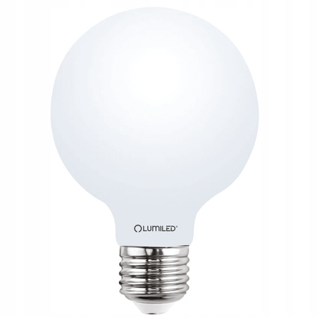 Zestaw 3x Żarówka LED E27 G95 8W = 75W 4000K Neutralna Globe Mleczny Filament LUMILED