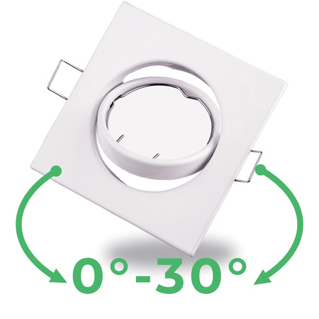 Oprawa HALOGENOWA Podtynkowa Ruchoma Kwadrat PICTOR Biała Blacha MR16 GU10