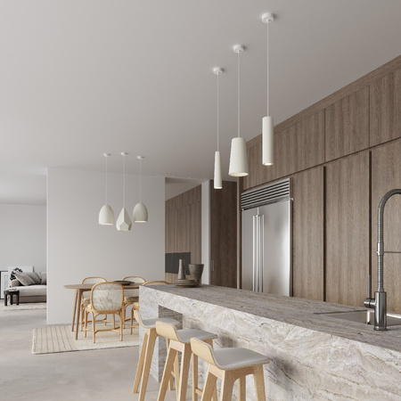 Lampa Sufitowa Wisząca Zwis E27 Geometryczna Biała Nowoczesna Pavlus Sollux