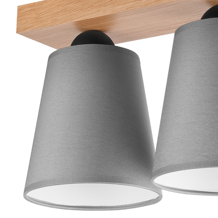Lampa Sufitowa LULA 2xE27 Szara Dębowa LM-2.200 Lamkur