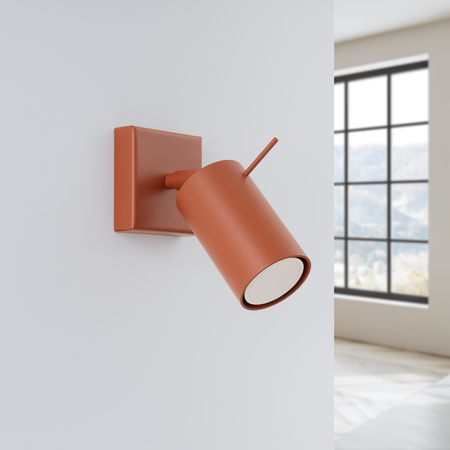 Lampa Ścienna Kinkiet Reflektor Tuba Spot 1x GU10 Ochra Czerwona Ring Bittersweet Shimmer SL.1506 Sollux