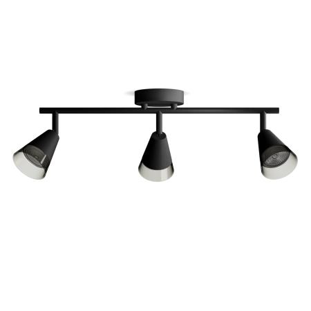 Lampa Sufitowa Reflektor Natynkowy 3x GU10 Czarna Cleft Philips