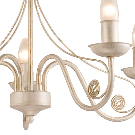 Lampa Wisząca Sufitowa DONATO 5xE14 Żyrandol Biała Klasyczna LM-5.29 Lamkur