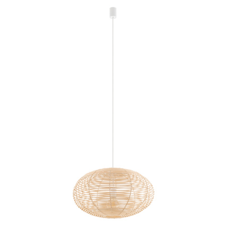 Lampa Sufitowa Wisząca E27 Biała Skandynawska RATTAN M 11154 Nowodvorski