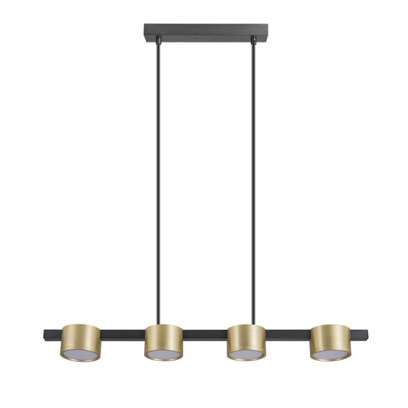 Lampa Sufitowa Wisząca Zwis 4x GX53 Czarna Złota MIRELLA Sanico Goldlux
