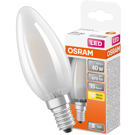 Żarówka LED E14 B35 4W = 40W 470lm 4000K Neutralna 300° Filament OSRAM STAR