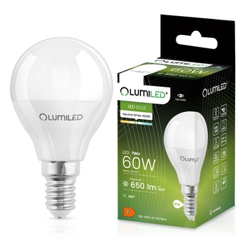 Żarówka LED E14 Kulka P45 7W = 60W 650lm 4000K Neutralna 180° LUMILED