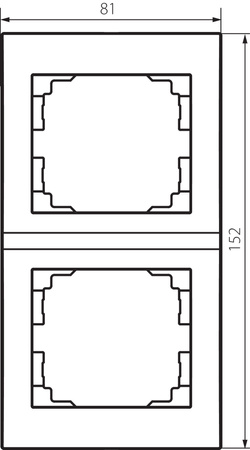Ramka Podwójna Pionowa Natynkowa do Gniazdka Srebrna LOGI Kanlux