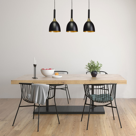 Lampa wisząca czarno złota MiLAGRO 3xE27 CLARK