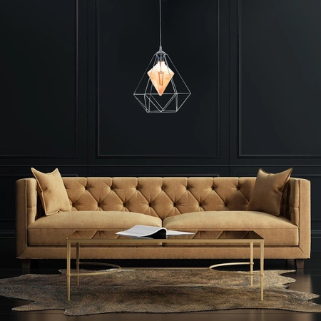 Lampa wisząca ALAMBRE 1xE27 4W Geometryczny Kształt Żarówka W Zestawie MLP4132 Milagro Metal