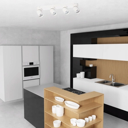 Lampa Sufitowa Ścienna TIMO Kinkiet Reflektor Oprawa Halogenowa Ruchoma 4xGU10 Biały Okrągły LVT