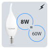 Żarówka LED E14 Świeczka BA35 8W = 60W 806lm 4000K Neutralna 180° LUMILED